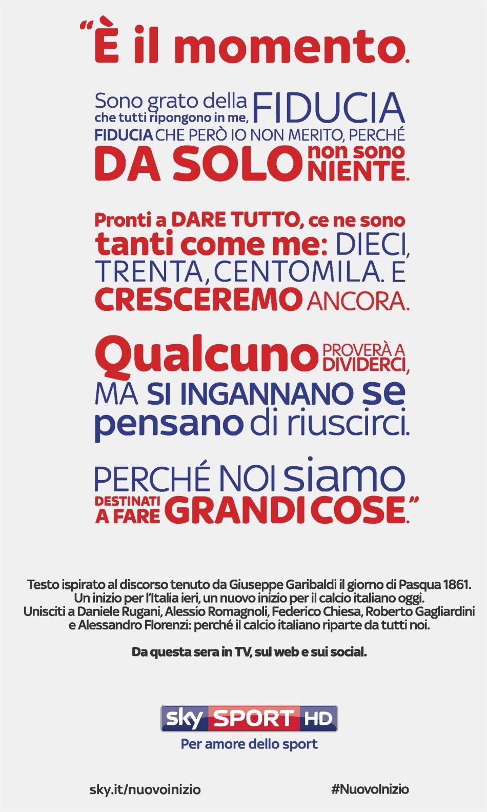 #NuovoInizio - la nuova campagna di Sky Sport per la partenza della Serie A