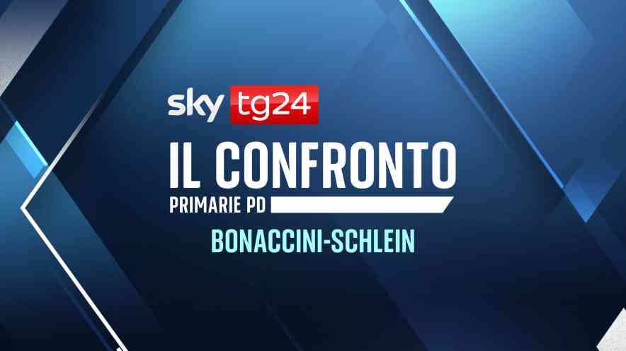 Foto - Primarie PD, su Sky TG24 unico confronto tv Stefano Bonaccini - Elly Schlein 