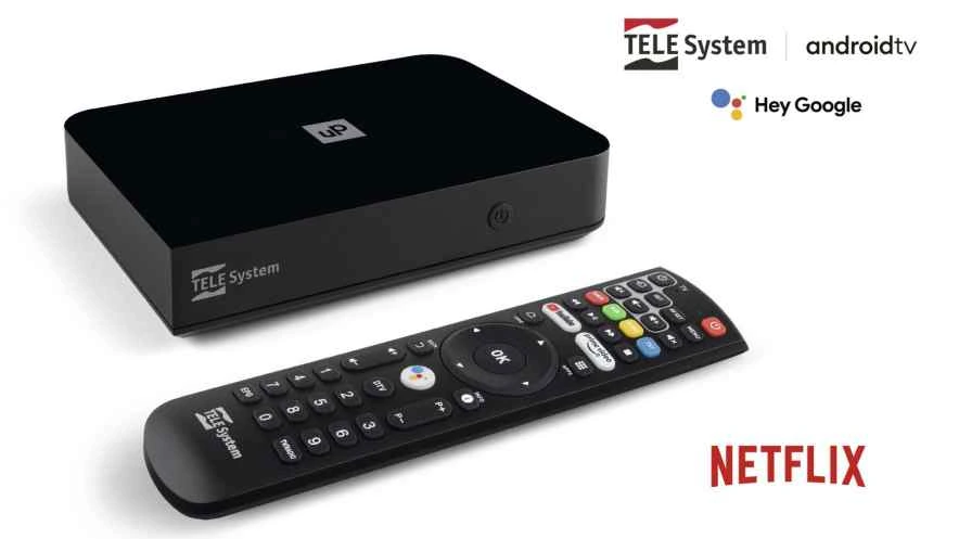 Foto - Telesystem Up T2 4K Android TV 12 DVB-T2 HEVC (Vers Sw 2025) | Decoder certificato Netflix 