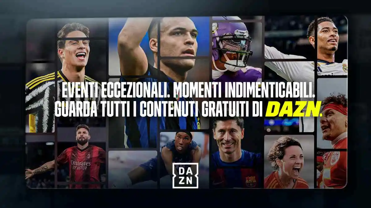 Foto - DAZN annuncia la modalit&agrave; Free. Contenuti multisport in diretta streaming Gratis