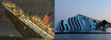 Foto - La7 ricorda il centenario del Titanic e lo paragona alla Costa Concordia