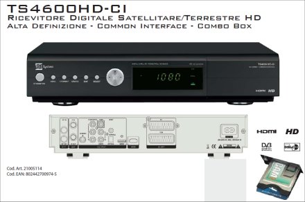Decoder terrestre/satellitare digitale Telesystem TS4600HD-CI