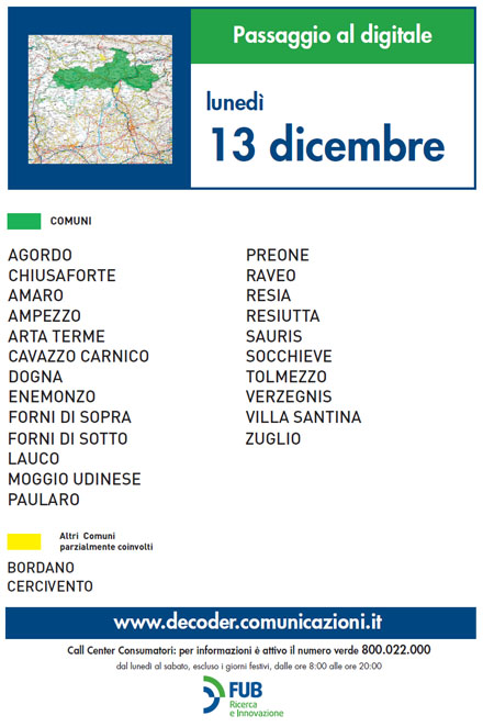 Immagine nel testo correlata a: Switch off Nord Italia, le operazioni di oggi - lunedì 13 dicembre