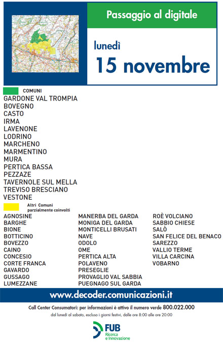 Switch off Nord Italia, le operazioni di oggi - lunedì 15 novembre Immagine nel testo correlata a: Switch off Nord Italia, le operazioni di oggi - lunedì 15 novembre