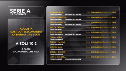 Serie A su Mediaset Premium - I telecronisti della 13a giornata Serie A su Mediaset Premium - I telecronisti della 13a giornata
