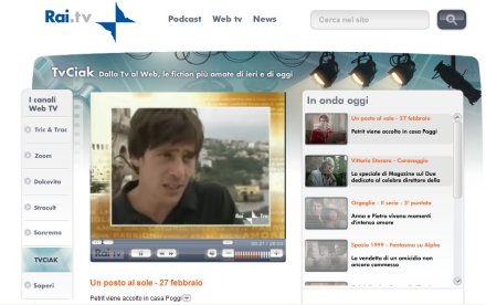 Nasce Tv Ciak, il nuovo canale del sito web tv della RAI Immagine nel testo correlata a: Nasce Tv Ciak, il nuovo canale del sito web tv della RAI