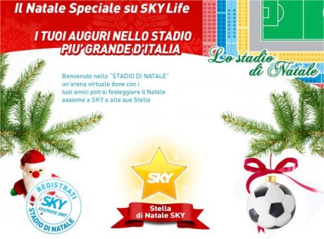 Sul sito Sky.it arriva lo stadio di Natale gli auguri delle stelle