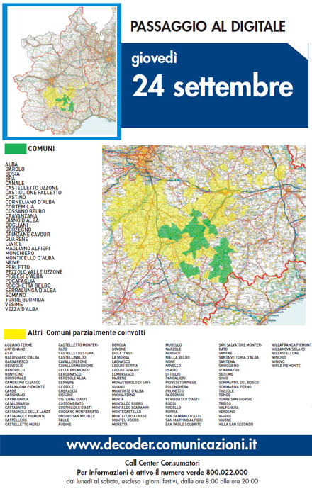 Immagine di Switch Off in Piemonte, le operazioni previste per oggi