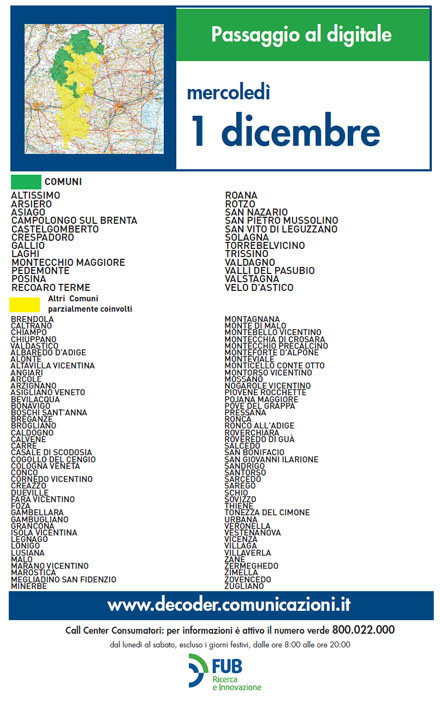 Switch off Nord Italia, le operazioni di oggi - mercoledì 1° dicembre Immagine nel testo correlata a: Switch off Nord Italia, le operazioni di oggi - mercoledì 1 dicembre