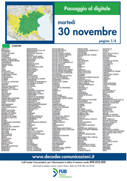 Immagine nel testo correlata a: Switch off Nord Italia - E il grande giorno del Nord Est e finalmente arrivato