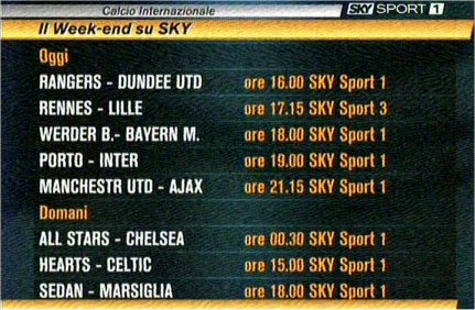 Sky: partono oggi i primi campionati di calcio Calcio Internazionale 4-5 Agosto