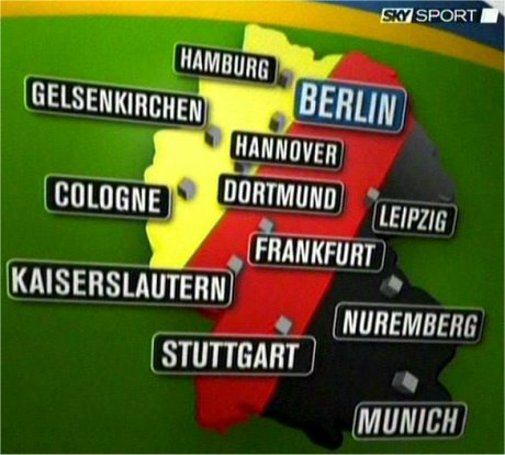 Mondiali Sky - Finale 3° Posto: Germania o Portogallo Le città di Germania 2006