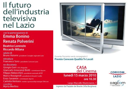 Lazio, Corecom: ''Dopo il passaggio al digitale ripensare ruolo tv locali''
