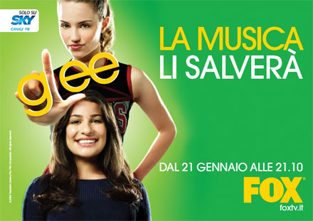 Immagine nel testo correlata a: Partita la campagna stampa di ''Glee'', da domani in onda su Fox (ch 110 Sky)