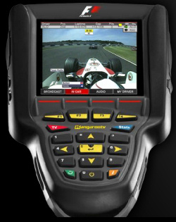 Immagine di Tv portatile sugli spalti del Gp di Monza, ritorna la Kangaroo Tv