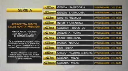 Mediaset Premium Serie A - i telecronisti della 14a giornata Mediaset Premium Serie A - i telecronisti della 14a giornata