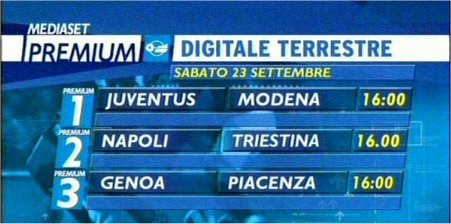 4° Giornata: incontri e telecronisti Mediaset Premium 5° Giornata Premium Serie B