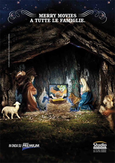 Studio Universal augura ''Merry Movies'' con la campagna 'Presepe' Immagine nel testo correlata a: Studio Universal augura ''Merry Movies'' con la campagna 'Presepe'