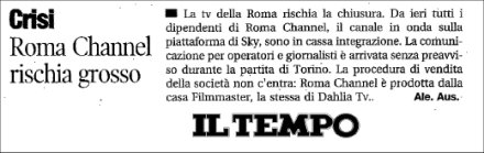Made Filmmaster: ''Nessun rischio chiusura per Roma Channel su Sky'' Made Filmmaster: ''Nessun rischio della chiusura di Roma Channel su Sky''