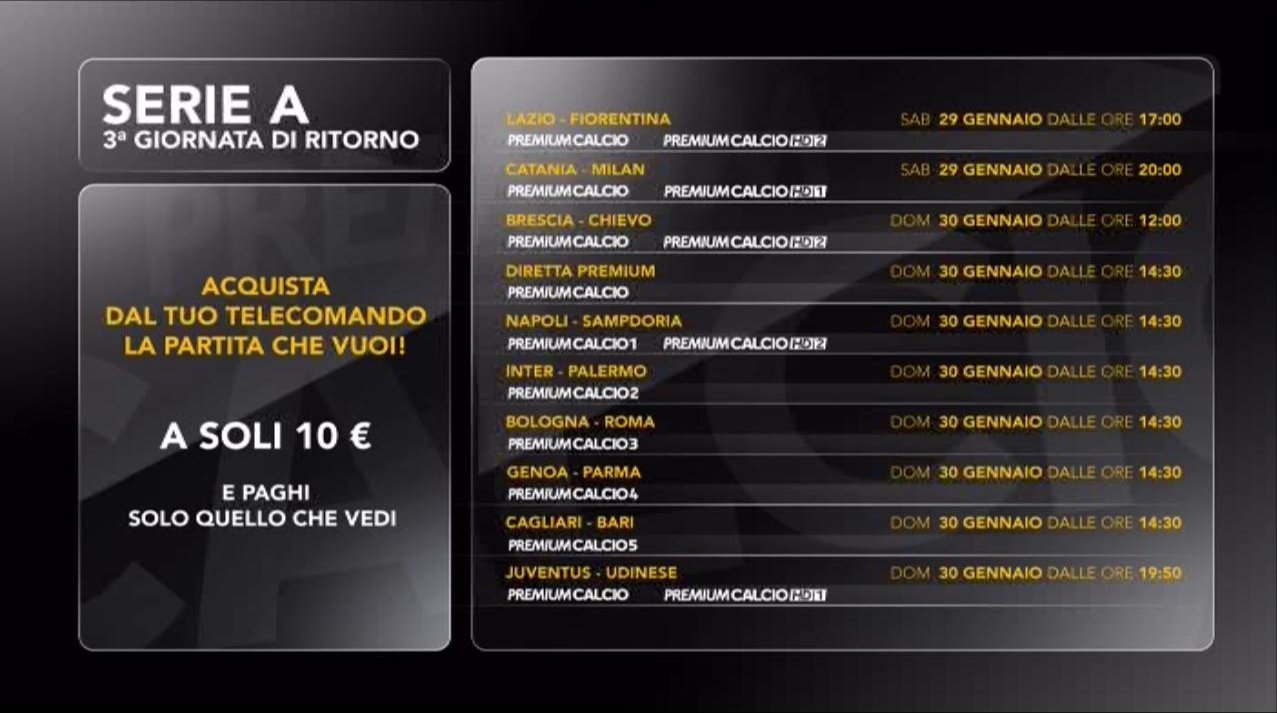 Serie A su Mediaset Premium - I telecronisti della 22a giornata Serie A su Mediaset Premium - I telecronisti della 22a giornata