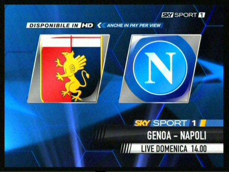 Genoa-Napoli su SKY