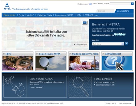 SES Astra annuncia il lancio del nuovo sito in lingua italiana