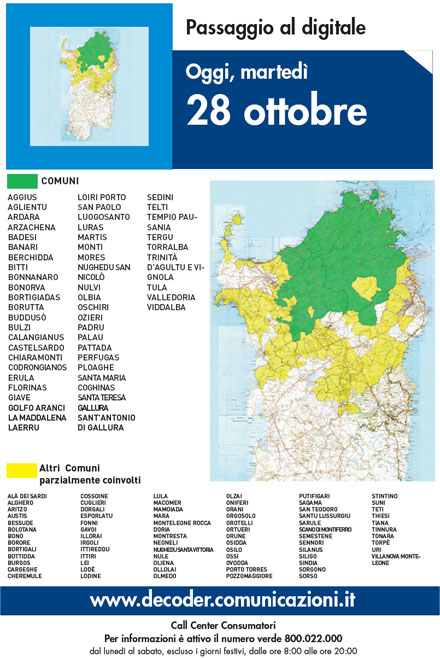 Immagine di Switch Off in Sardegna, la provincia di Olbia-Tempio in digitale - Scopri su Digitale Terrestre