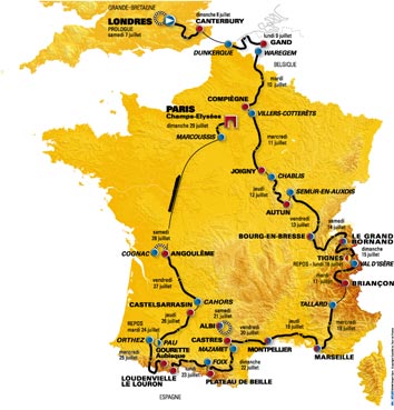 Cartina del Tour de France 2007