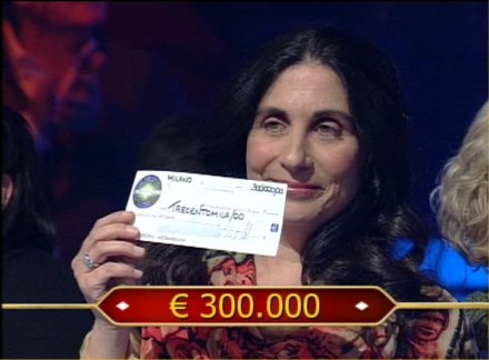 Immagine di Vittoria di 300 mila euro questa sera a &#039;&#039;Chi vuol essere milionario&#039;&#039;