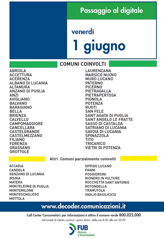 Immagine di Switch Off in Basilicata, oggi Potenza diventa digitale - Scopri su Digitale Terrestre