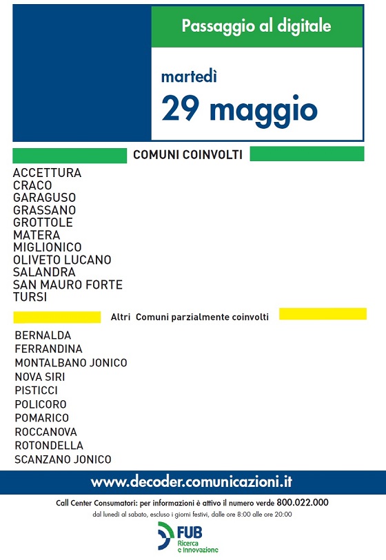 Immagine di Switch Off in Basilicata, il digitale terrestre arriva definitivamente a Matera - Scopri su Digitale Terrestre