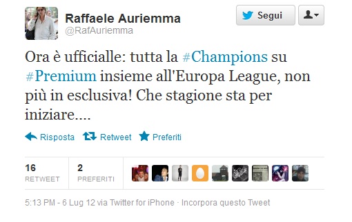Immagine nel testo correlata a: Raggiunto l'accordo tra Sky e Mediaset? Da twitter sembrerebbe di sì... - UPDATE #3