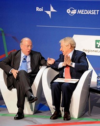 Immagine nel testo correlata a: Garimberti: ''Costretti a fare tv commerciale'', Confalonieri: ''Santoro fa servizio pubblico''