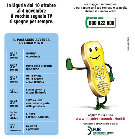 Switch off in Liguria: la marcia del digitale terrestre riparte oggi da Ventimiglia Switch off in Liguria: la marcia del digitale terrestre riparte oggi da Ventimiglia