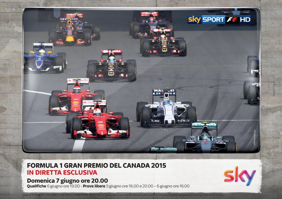 Sky Sport F1 HD, Gp Canada Palinsesto 4 - 7 Giugno 2015 #SkyMotori