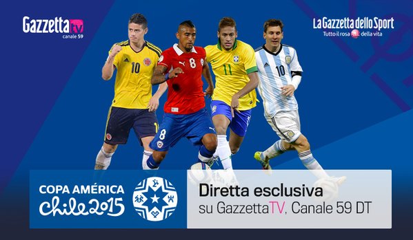 Grande esclusiva Gazzetta Tv: la Copa América in diretta solo sul canale 59 del DTT