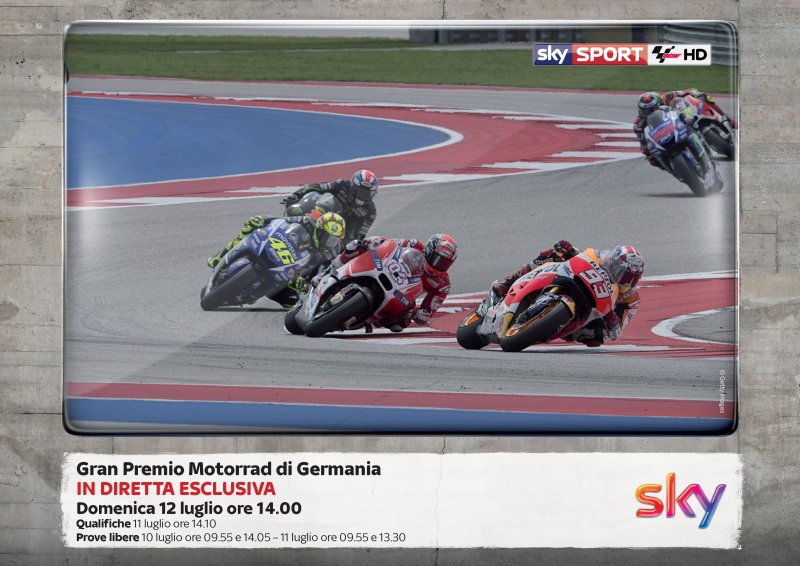 Sky Sport MotoGP HD Gp Germania, Palinsesto dal 9 al 12 Luglio 2015