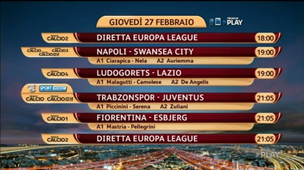 Immagine di Mediaset Premium Europa League 16esimi Ritorno | Programma e Telecronisti