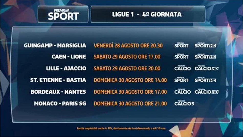 Calcio Estero Premium Mediaset - Programma e Telecronisti dal 28 al 30 Agosto