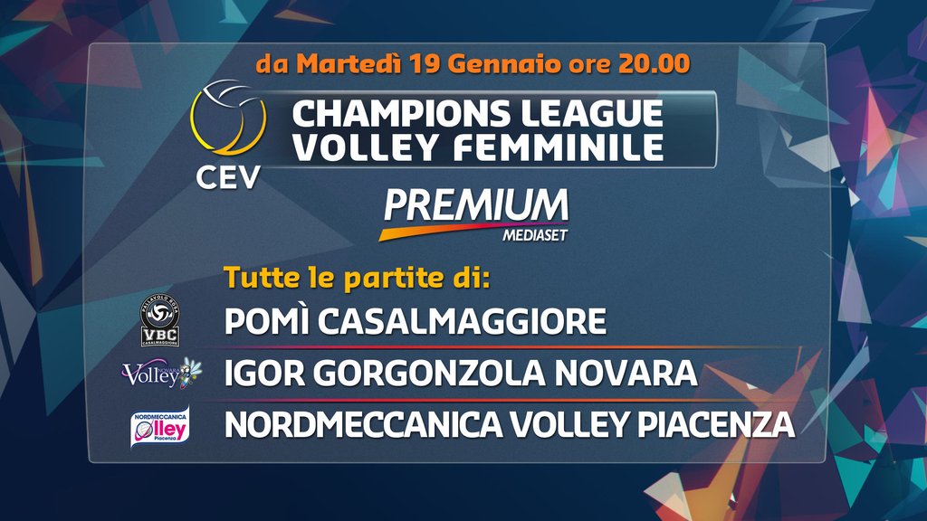 Volley Femminile, Mediaset Premium acquista la Champions CEV 2015-2016