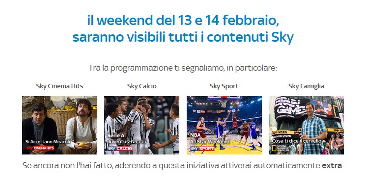 Sky festeggia 1 mln di adesioni ad Extra e regala Juventus-Napoli ai clienti da almeno 1 anno