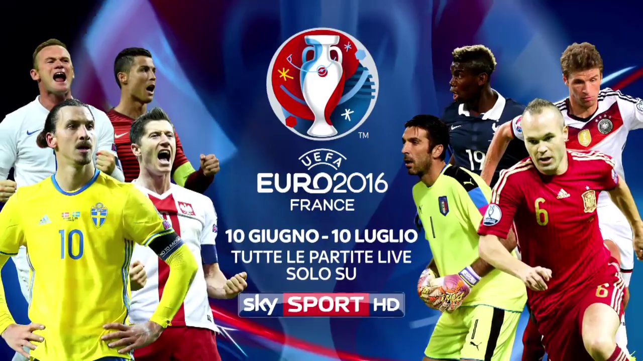 Sky acquista Europei di Calcio Francia 2016, tutti i 51 match in diretta di cui 24 in esclusiva