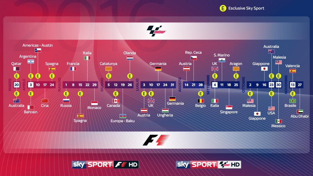 #SkyMotori, la lunga stagione di Sky Sport con 39 GP di F1 e Motomondiale live in HD 