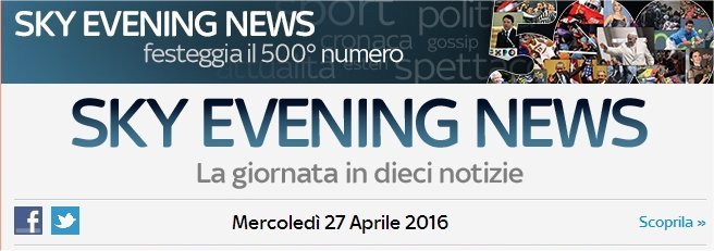 Sky Evening News festeggia con Alessandro Del Piero il traguardo delle 500 uscite 