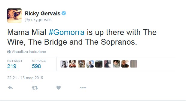 Da Ricky Gervais a Totti, tutti pazzi per Gomorra. Spopola tra le star la serie cult di Sky 