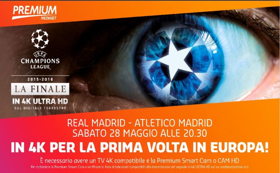 Comunicato Premium Sport, per la prima volta finale di Champions in diretta 4K