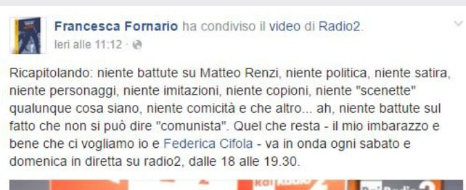 Rai, accuse di censura a Radio2 e Rai 3. E' polemica per i casi Fornario e Mercalli
