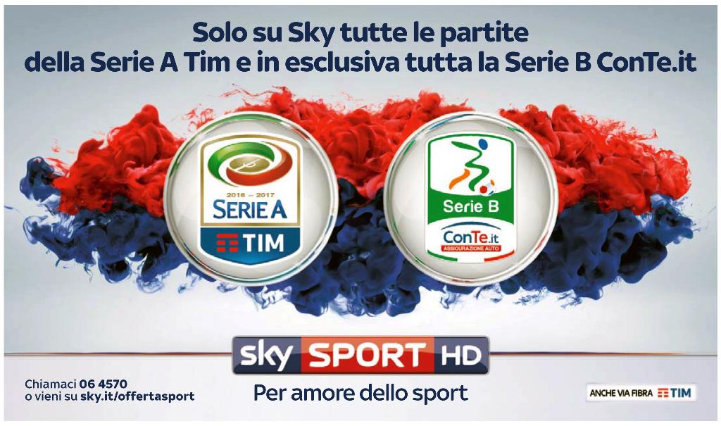 Serie B 2016 - 2017 in esclusiva su Sky Sport. Anticipi e posticipi dalla 31a alla 38esima giornata