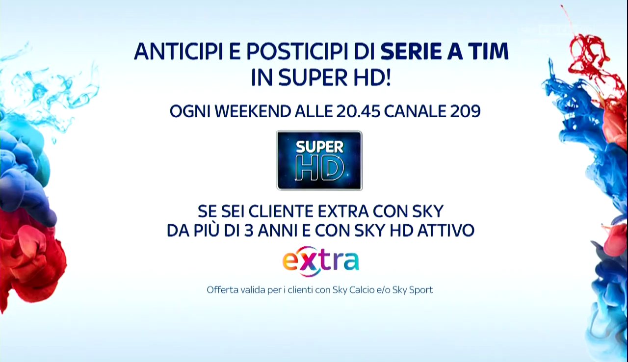 Dopo Euro 2016 torna il Super HD di Sky Sport per gli anticipi e posticipi di Serie A