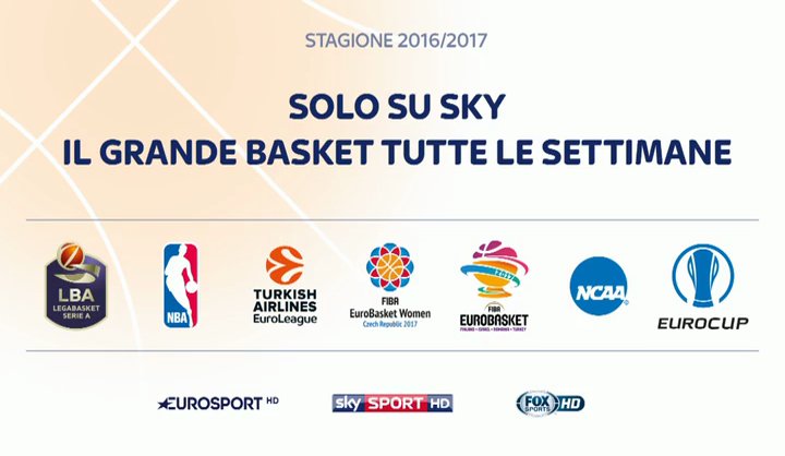 La stagione di Basket su Sky Sport e Fox Sports, oltre 1000 occasioni per emozionarsi